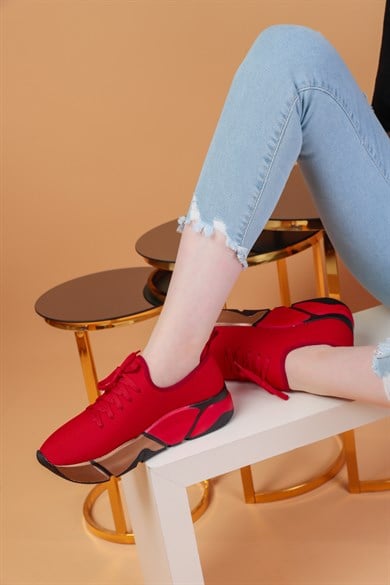 Popi Kırmızı Renkli Bayan Spor Ayakkabı
