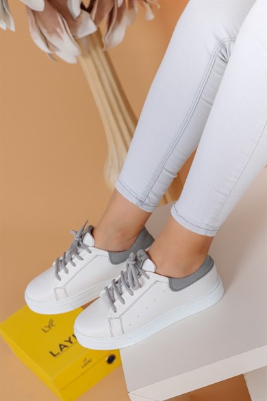 Rocc Beyaz Gri Kadın Spor Ayakkabı