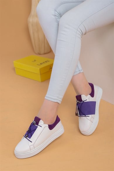 Alvaro Beyaz Mor Renkli  Sneaker