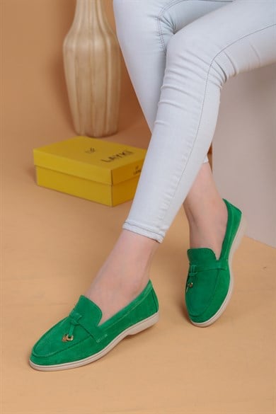Miu Yeşil Renkli   Klasik Ayakkabı