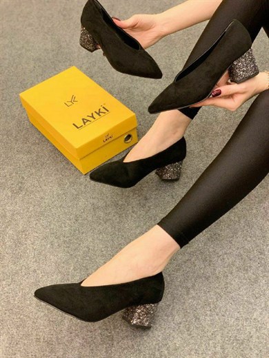 Marcela Siyah Renkli Kadın Topuklu Ayakkabı 