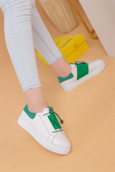 Alvaro Beyaz Yeşil Renkli  Sneaker