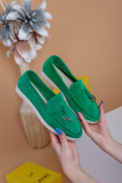 Miu Yeşil Renkli   Klasik Ayakkabı