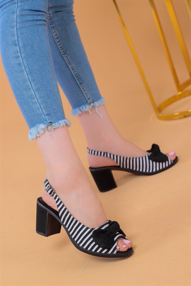 Julia Siyah Renkli Kadın Topuklu Ayakkabı 