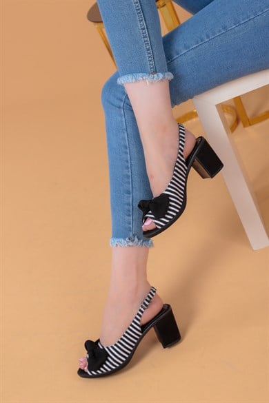 Julia Siyah Renkli Kadın Topuklu Ayakkabı 