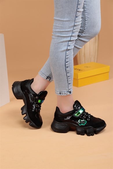 Krystal Siyah Renkli Kadın Sneaker Ayakkabı 
