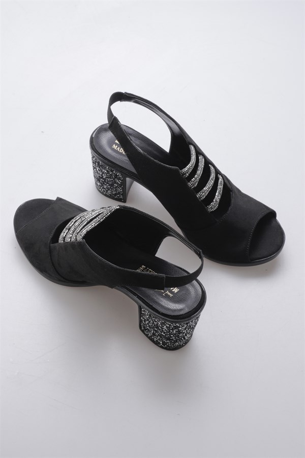 024010410000001layki7-10 cm topuklayki.com | Layki 024041 lüx süet deri Bayan Sandalet Ayakkabı Filipa Siyah Renkli Lux Suet Kadın Topuklu Ayakkabı 
