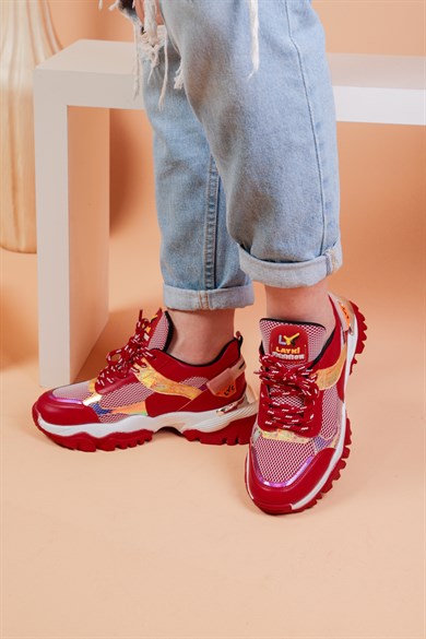 103010430000001laykiYürüyüş Ayakkabısılayki.com | Layki 103043 mat deri desenli Bayan Spor Ayakkabı Junior Kırmızı Renkli Kadın Spor Ayakkabı