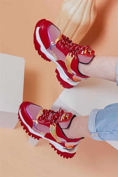 103010430000001laykiYürüyüş Ayakkabısılayki.com | Layki 103043 mat deri desenli Bayan Spor Ayakkabı Junior Kırmızı Renkli Kadın Spor Ayakkabı