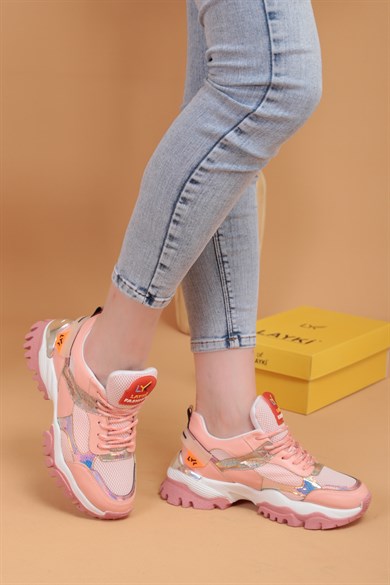 103010430000001laykiYürüyüş Ayakkabısılayki.com | Layki 103043 mat deri desenli Bayan Spor Ayakkabı Junior Pudra Renkli Gold Koruma Detaylı Lux Kadın Spor Ayakkabı  