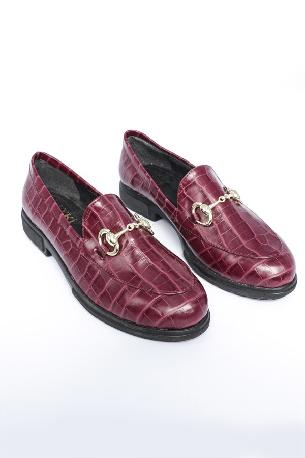 Remedios Bordo Renkli Kadın Klasik Ayakkabı 
